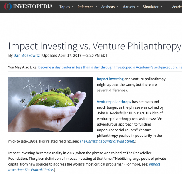 Impact investing_vs_venture_philanthropy